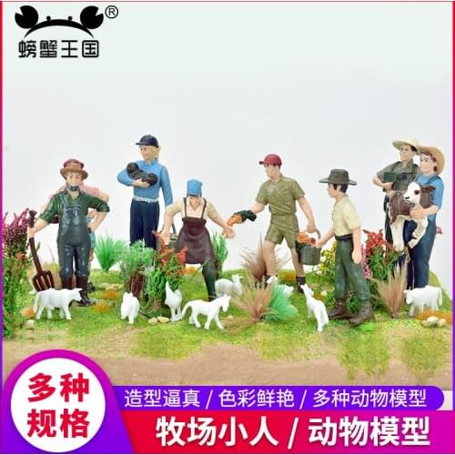 1pcs Model Farm Staff Worker Farmer Action Figure People Model Building Material Decor Accessories Toys