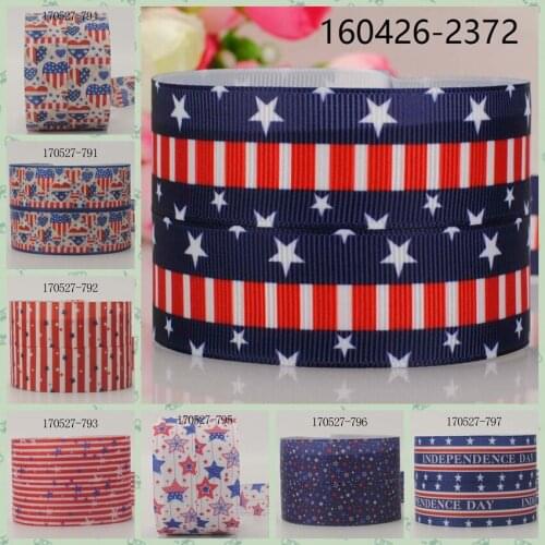 10yards -different sizes -Independent day flag ribbon printed Grosgrain ribbon