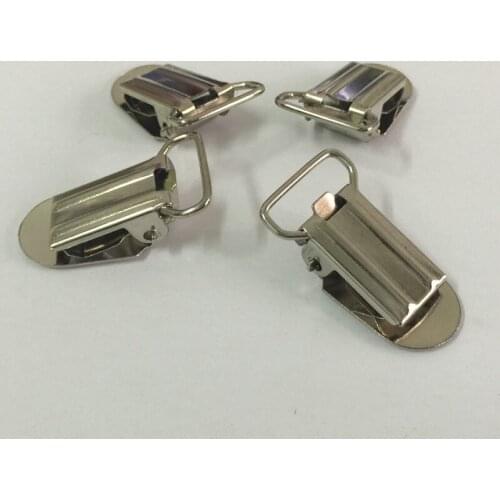 15mm Silver For Baby Suspenders pacifier paci Clips Holders for Craft Project 100pcs/lot