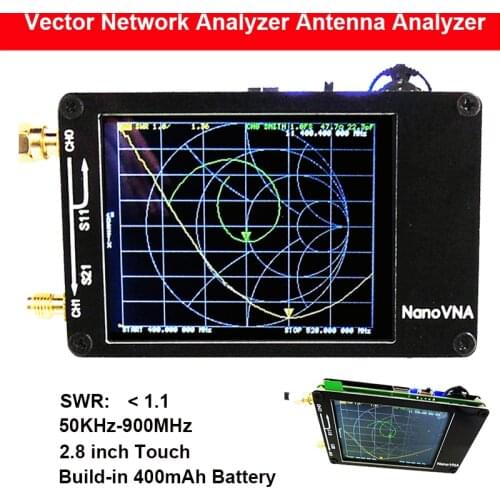 2.8 inch TFT NanoVNA Vector Network Analyser Antenna Analyser Digital Touching Screen Shortwave MF HF VHF UHF 50KHz-900MHz