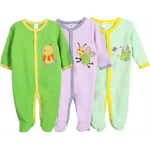 2021 Winter Baby Clothes Cotton Baby Footie Infant Newborn Baby Boy and Girl Pajamas Soft 3pc/lot Long Sleeve Baby Boys Clothes