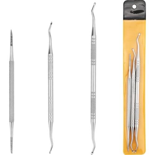 3pcs Hook Ingrown Double Ended Ingrown Toe Correction Lifter File Toe Nail Care Manicure Pedicure Toenails Clean Foot Care Tool