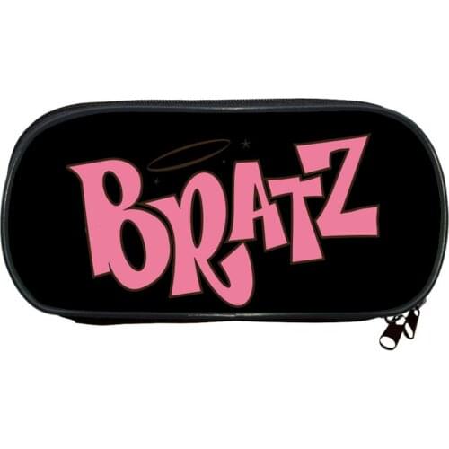 Bratz Pencil Case Large Capacity Girls Anime Pen Bags Students School Supplies Children Pencil Box New