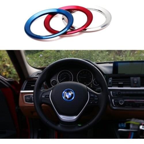 Car Steering Wheel Decoration Sticker for BMW 3 Car LOGO Sticker for X1 X3 X4 X5 Aluminium Alloy Ring Sticker on Car