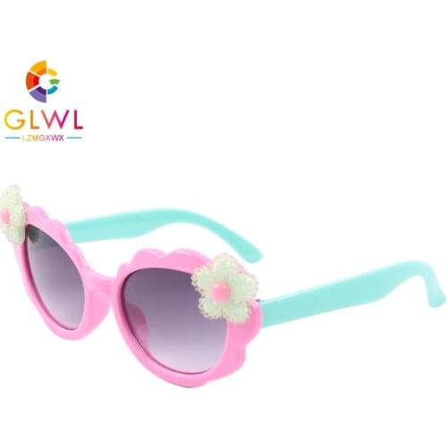 Children Flower Sunglasses Girls Lovely Sun Glasses Retro Baby Eye Mirror Colorful Eyewear Kids Sunglass 2021 Pink Shade Sports