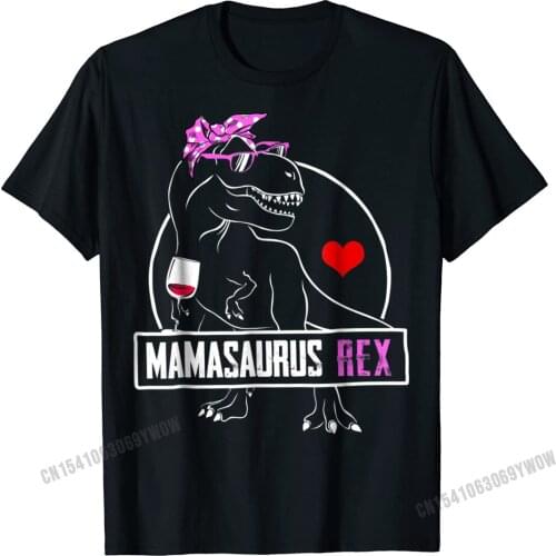 Mamasaurus T-Shirt Funny Mama Dinosaur Women Mom Gift Men Tshirts Tees Hip Hop Cotton Summer Crazy Men