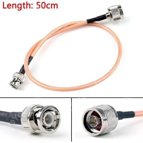 Areyourshop Sale 50cm RG142 Cable BNC Male Plug To N Male Straight Crimp Coax Pigtail 20in Mini Plu