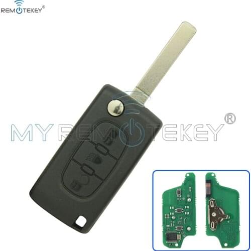Remtekey Flip remote key 3 button car key for Citroen Peugeot key CE0523 middle button light ask 433mhz VA2 PCF7941 chip