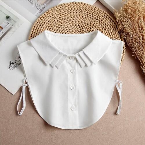 Linbaiway Women Detachable Lapel Fake Collar Ruffles Lace Shirt False Collar Blouse Removable False Half Shirt Blouse Decoration