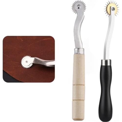 LMDZ 2 PCS Tracing Wheel - Professional Stitch Marking Spacer, 4mm and 2mm Leather Needle Point Tracing Wheel with Wooden Handle