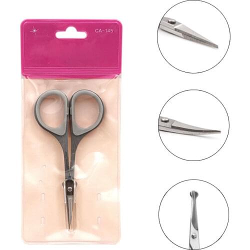 Stainless Steel Makeup Eyebrow Scissors Cosmetic Small Curved Tip Trimmer Manicure Nail Dead Skin Facial Hair Remover Tool