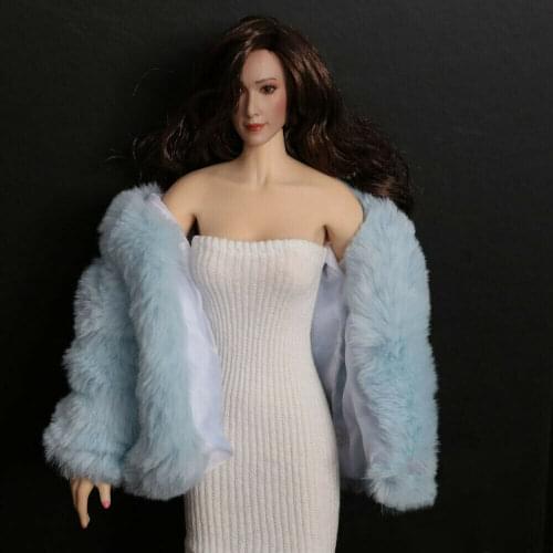 1/6 Scale Figure Blue Fur Coat Model for 12" Female Action Figure