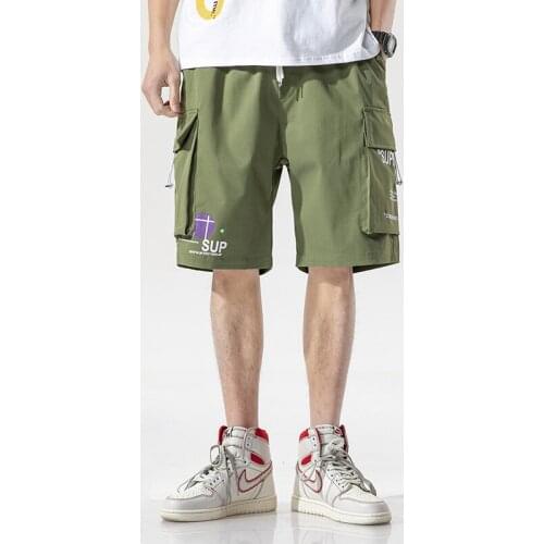 Mens Work Shorts cotton Bermuda military style casual straight pocket lace runners clothing