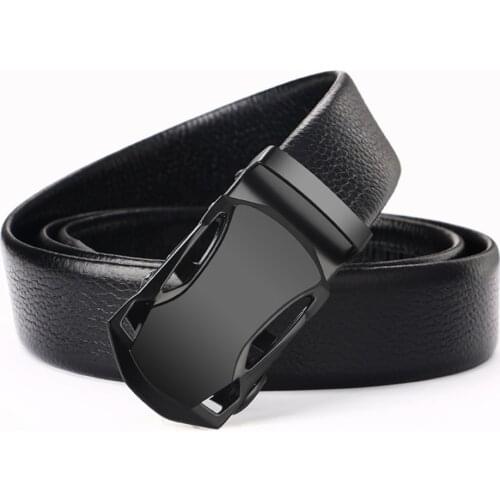 Men Belt Business Waist Strap Automatic Buckle Leather Casual For Jeans Accessories