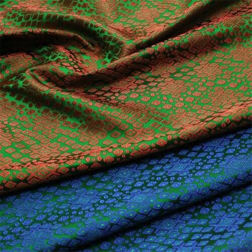 NW89 Green/Blue Chinese Style Polyester Brocade Fabric Womens/Mens Clothing Jackets Fabrics DIY Sewing Materials Home Textile