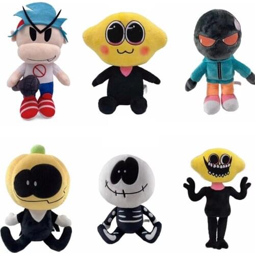20-30cm Anime Friday Night Funkin Plush Toys Hot Game Spooky Month Skid and Pump Soft Stuffed Pillow Kids Halloween Gifts
