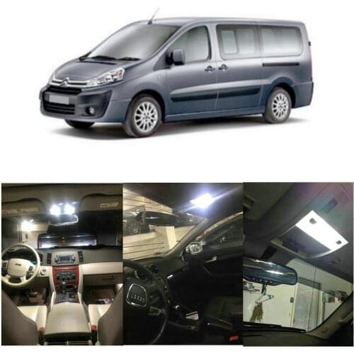 12x LED interior lighting complete set For Citroen Jumpy box reading light rear lights error free