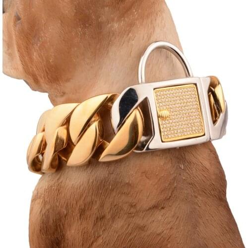 Tiasri30mm Large Dog Leashes Collar Choker Thick Stainless Steel Pet Chain Training Safety Rope Wholesale Retail Pet Accessories