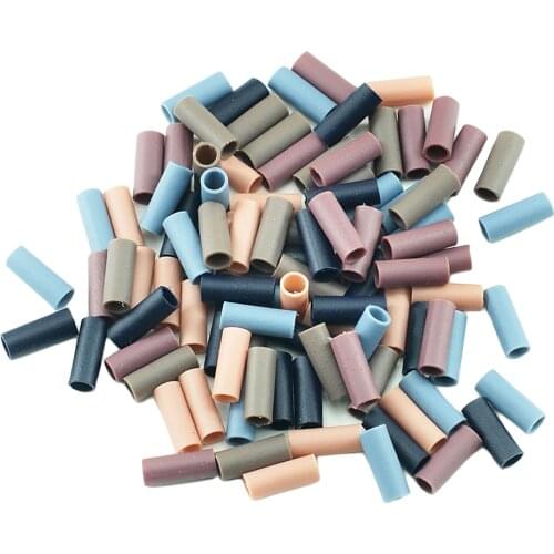 Prettyia 100x Elastic Rubber Hair Band Ties Plastic Tube Findings Connector