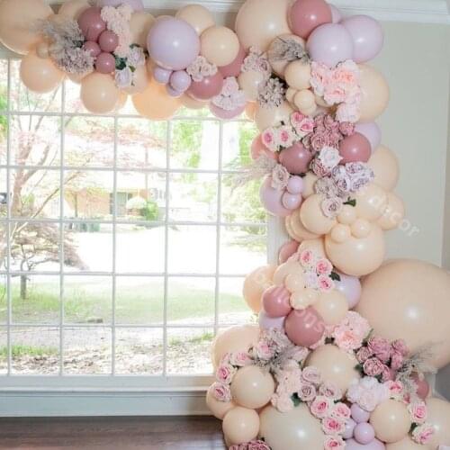 Retro Pink Skin Macaron Purple Balloon Garland Arch Kit Wedding Party DIY Balloons Backdrop Birthday Baby Bridal Shower Decor