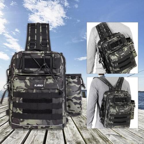 Fishing Backpack Male Fishing Gear Bag Camouflage Single Shoulder Lure Backpack Dark Night Fishing Tackle Bag Outdoor Supplies