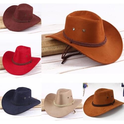 Sun Shield Cowboy Western Hat Wide Edge Summer Artificial Leather Casual Foldable Women Man Hat