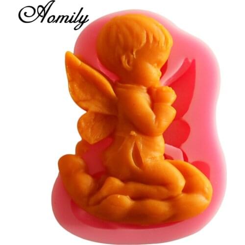 Aomily Angel Pray Silicone Cake Molds Cake Decorating Jelly Mold Fondant Chocolate Sugar Mould Handmade Soap Molds Baking Tools