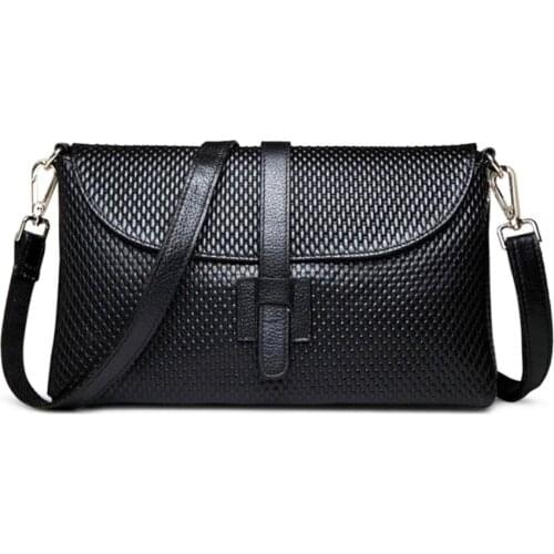 Genuine Leather Handbag Women Top Grain Cow Leather Should bags Female New fashion Womens Bag Black