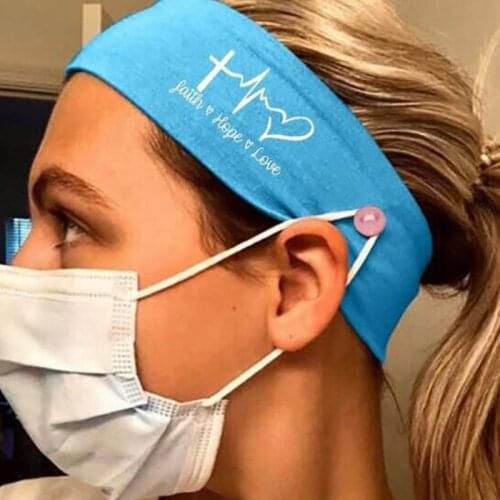 Unisex Milk Bandana Fiber Nurse Button Headband Face Mask Holder Letters Heart Printed Anti Tight Protect Ears Hairband Turban