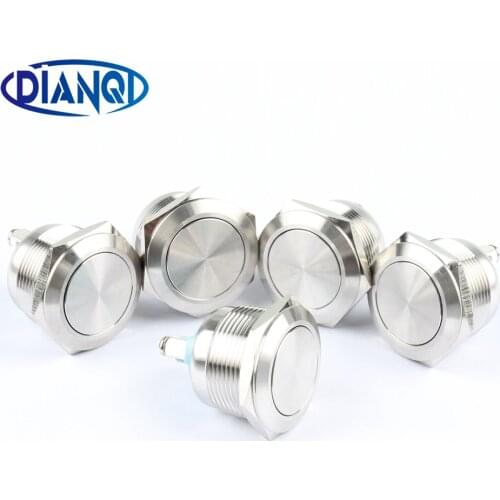 22mm waterproof metal push button stainless steel Push Button Switch Press Button 1NO flat round momentary 22PY.F.L