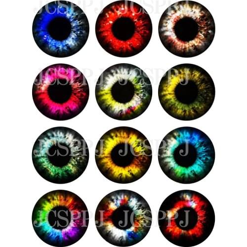 Waterproof glass stickers eye pattern jewelry bags shoes clothing decoration accessories mosaic size 8~40mm