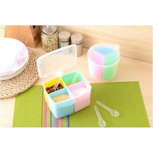 1PC 3 Size Kitchen Seasoning Container potes Spice Boxes Plastic Sugar Bowl Cooking Tools Kitchen Accessories gadgets LF 095
