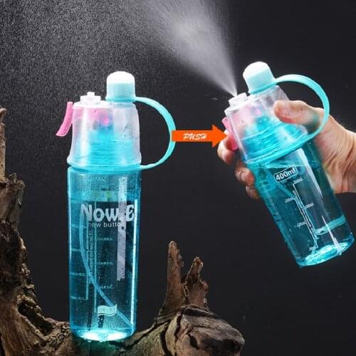 1PC New 400/600Ml Solid Color Plastic Spray Cool Summer Sport Water Bottle Portable Climbing Outdoor Bike Shaker My Water Bottle