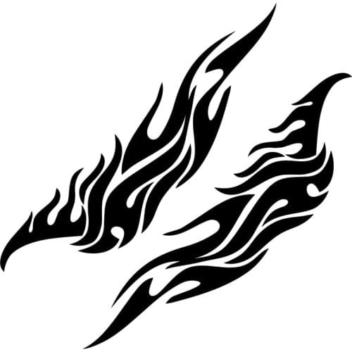 2Pcs Car Racing Hot Flame Decal Motorcycle SUVs Bumper car accessories Art Tattoo Car Stickers