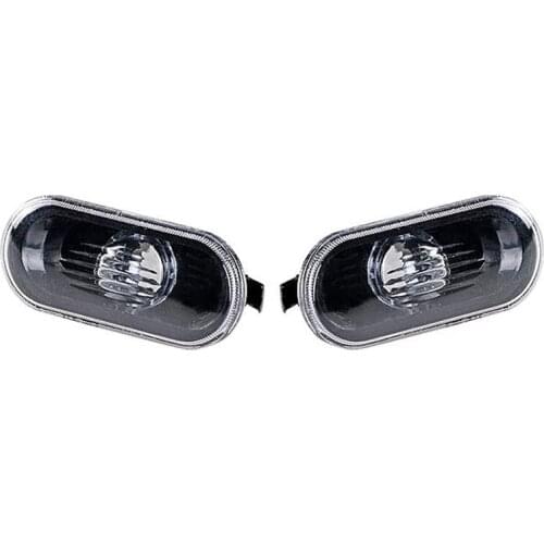 2Pcs Car Side Marker Turn Signal Warning Light Black Lamp Cover for MK4 Golf Jetta Bora,B5/B5.5 Passat,Beetle