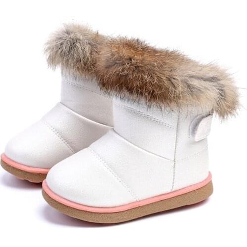 2021 Infant Winter Toddler Baby Snow Boot Shoes Warm Plush Soft Bottom Baby Boys Girls Boots Leather Winter Snow Boot Kids Shoes