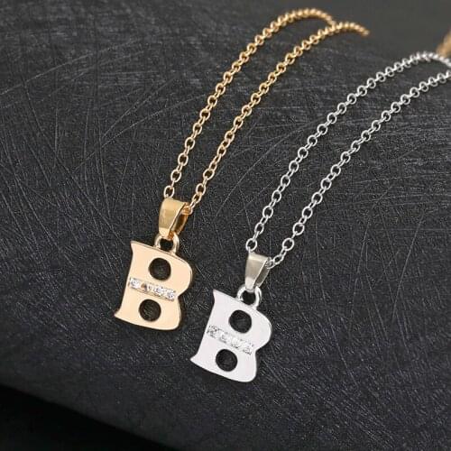 30pcs Lucky mom gift Letter B Family name Initial alphabet pendant Necklace Stainless steel alloy 26 English word sign jewelry