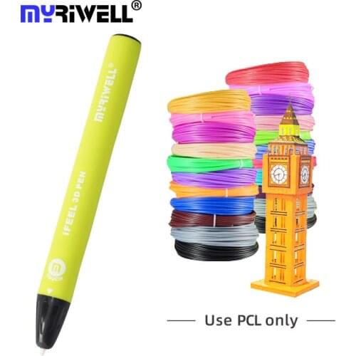 Myriwell 3D Pen USB Charging Gravity Sensing Auto Extrude for Kids Child Safe Low Temperature 1.75mm PCL filament smooth draw