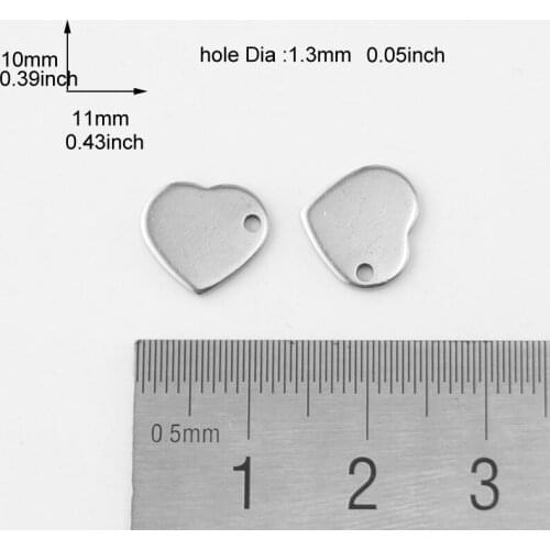 500pcs diy Blank Stamping Tags hearts drop round oblong mini Charms DIY Bracelet Necklace Stainless Steel Pendant