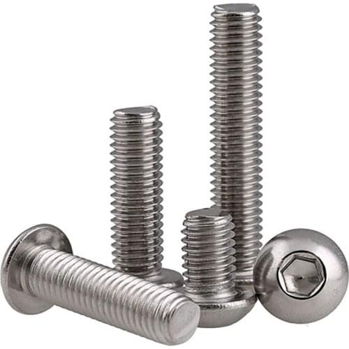 A2 Stainless steel Button Head Hex Socket Cap Screw Hexagon Socket Round Head Screws M3 M4