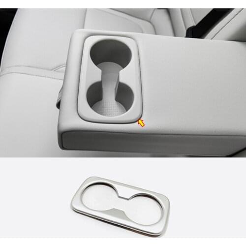 ABS Chrome Car Rear water cup frame Grid Cover Trim Sticker Car Styling For Hyundai Tucson 2021 2022 Internal Accessories 1pcs