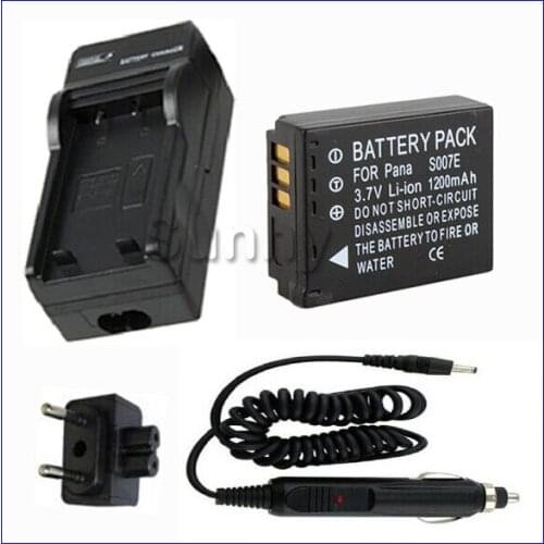 Battery and Charger for Panasonic Lumix CGA-S007,CGA-S007A,GA-S007E and DMC-TZ1,DMC-TZ2,DMC-TZ3,DMC-TZ4,DMC-TZ5 Digital Camera