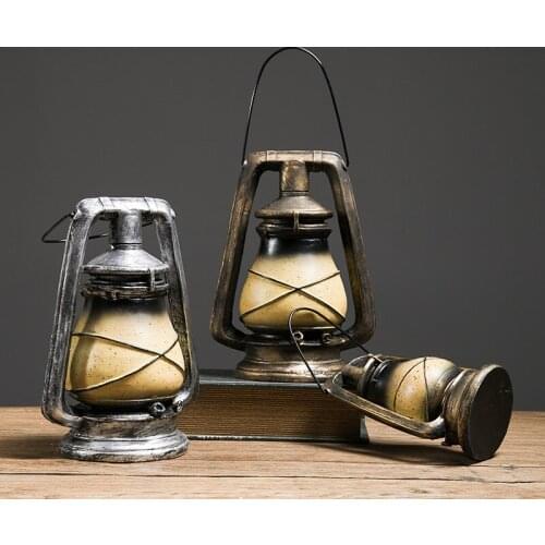 American Vintage Rural Style Steampunk Resin Kerosene lamp Mold Coffee Bar Decor Resin Lantern House Decor