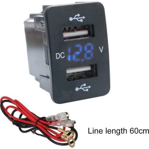 5V 4.2A For Toyota Dual USB Car Charger Fast Charging 2 USB Port Auto Adapter LED Voltmeter Socket For Honda 12-24V
