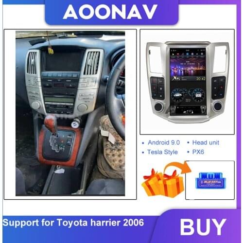Car Android GPS Navigation Tesla big screen carplay Multimedia player DSP unit for-Toyota harrier 2006 radio tape recorder