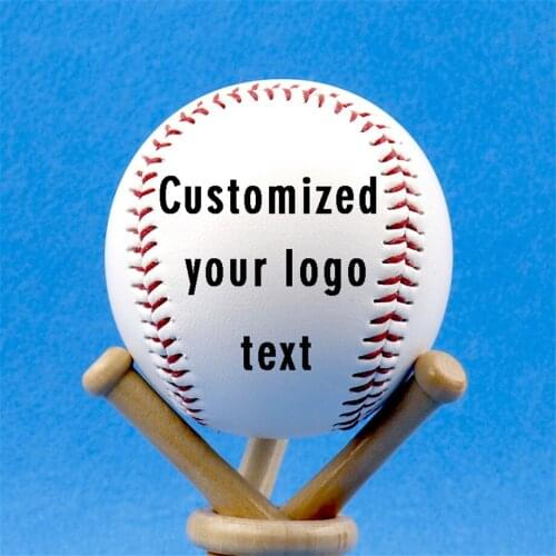 1pc Customized 9" Handmade Baseballs PVC Upper Soft Baseball Balls Softball Rubber Training Exercise Baseball Gift Personalized