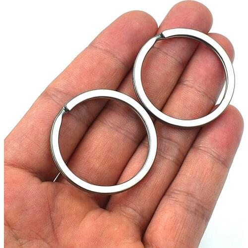 10pcs/lot 15/20/25/28/30/32/35mm Stainless Steel Hole Key Ring Key Chain Women Steel Round Split Cute Keychain Gifts For Men