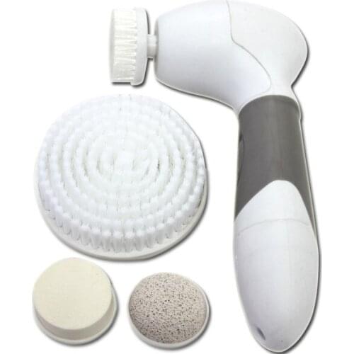 Elitzia ETB4002 Waterproof Cleansing Facial Massage Brush with 4 Brush Head AAA Battery Operated