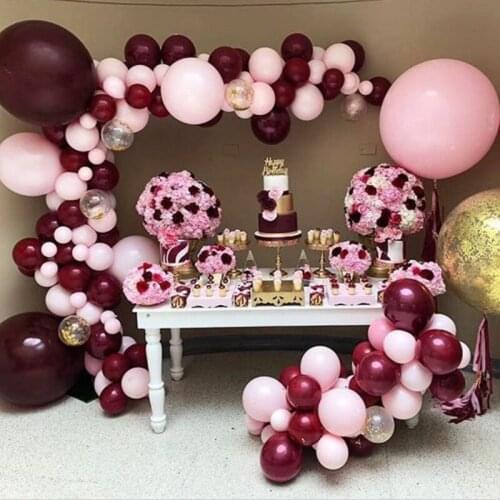 Ins Wind Net Red Balloon Chain Ruby red Balloon Chain Balloon Chain Package Birthday Arrangement Balloon Decoration
