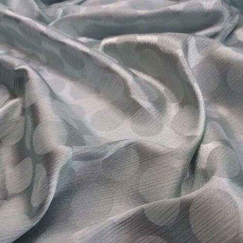 Glossy Jacquard Satin Fabric Large Dot Crepe Satin Chiffon Womens Dress Shirt Fabric